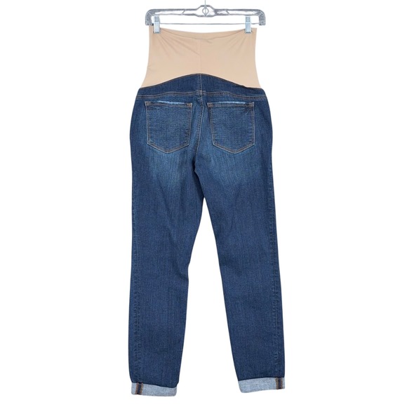 LOFT Maternity Jeans Size 2 Dark Wash Denim Cuff Ankle Stretch Comfortable - Picture 2 of 7